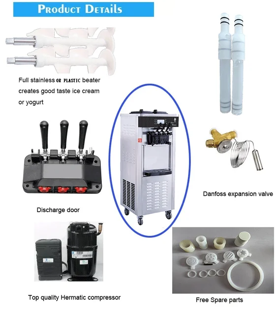 3 Flavor Ice Cream Machine - Floor Model