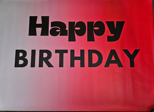 Happy Birthday Banner - Red/White