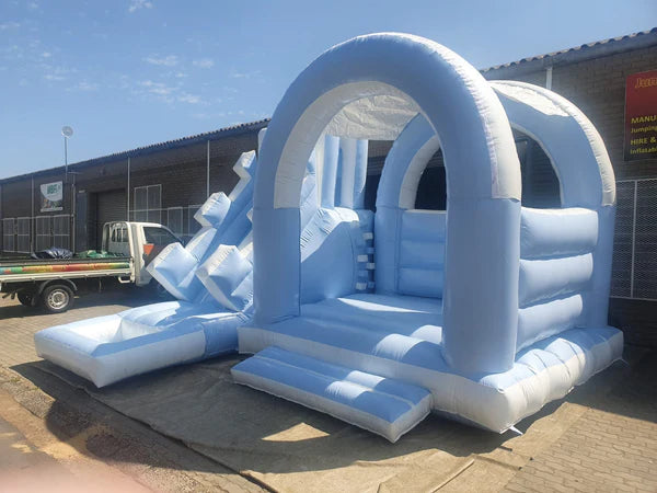 White Bounce House with Roof