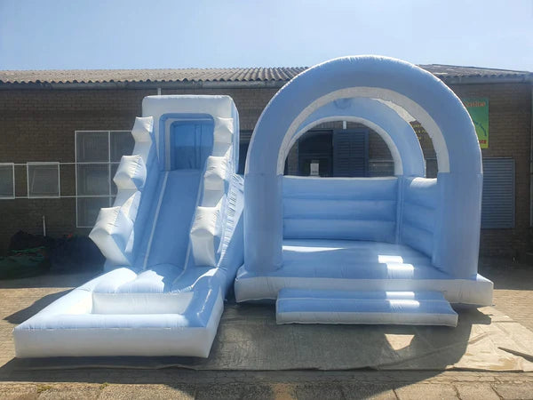 White Bounce House with Roof