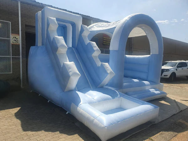 White Bounce House with Roof