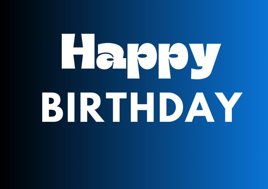 Happy Birthday Banner - Black & Blue