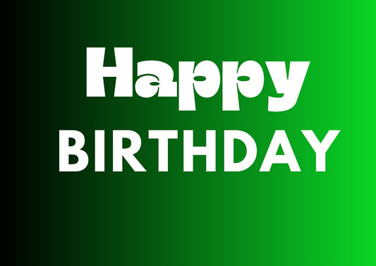 Happy Birthday Banner - Green & Black