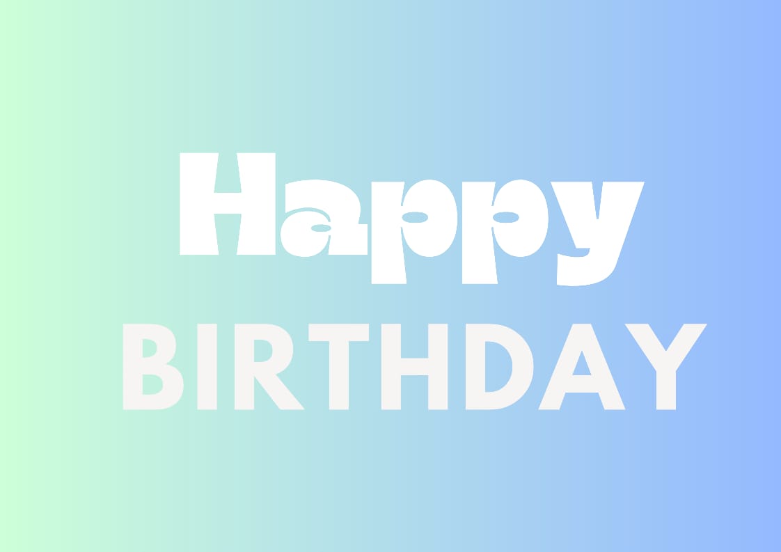 Happy Birthday Banner - Light Blue Mixed Colors