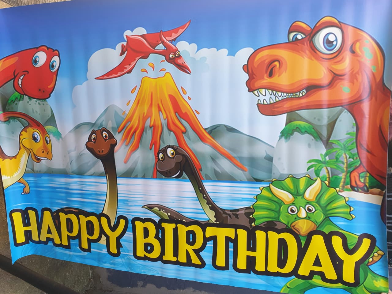 Dinosaurs Happy Birthday Banner