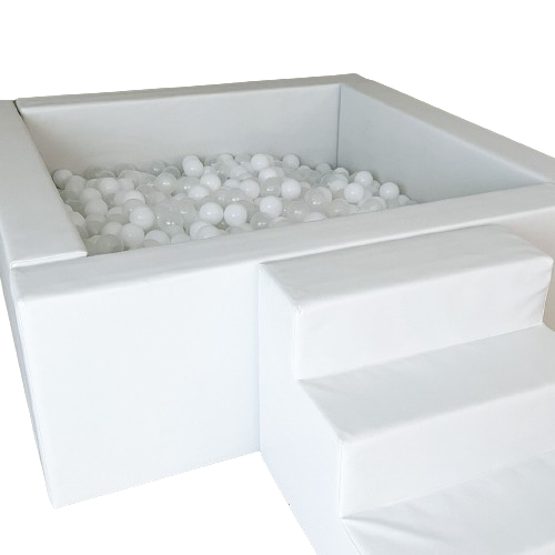 White Soft Play Ball Pond with Step