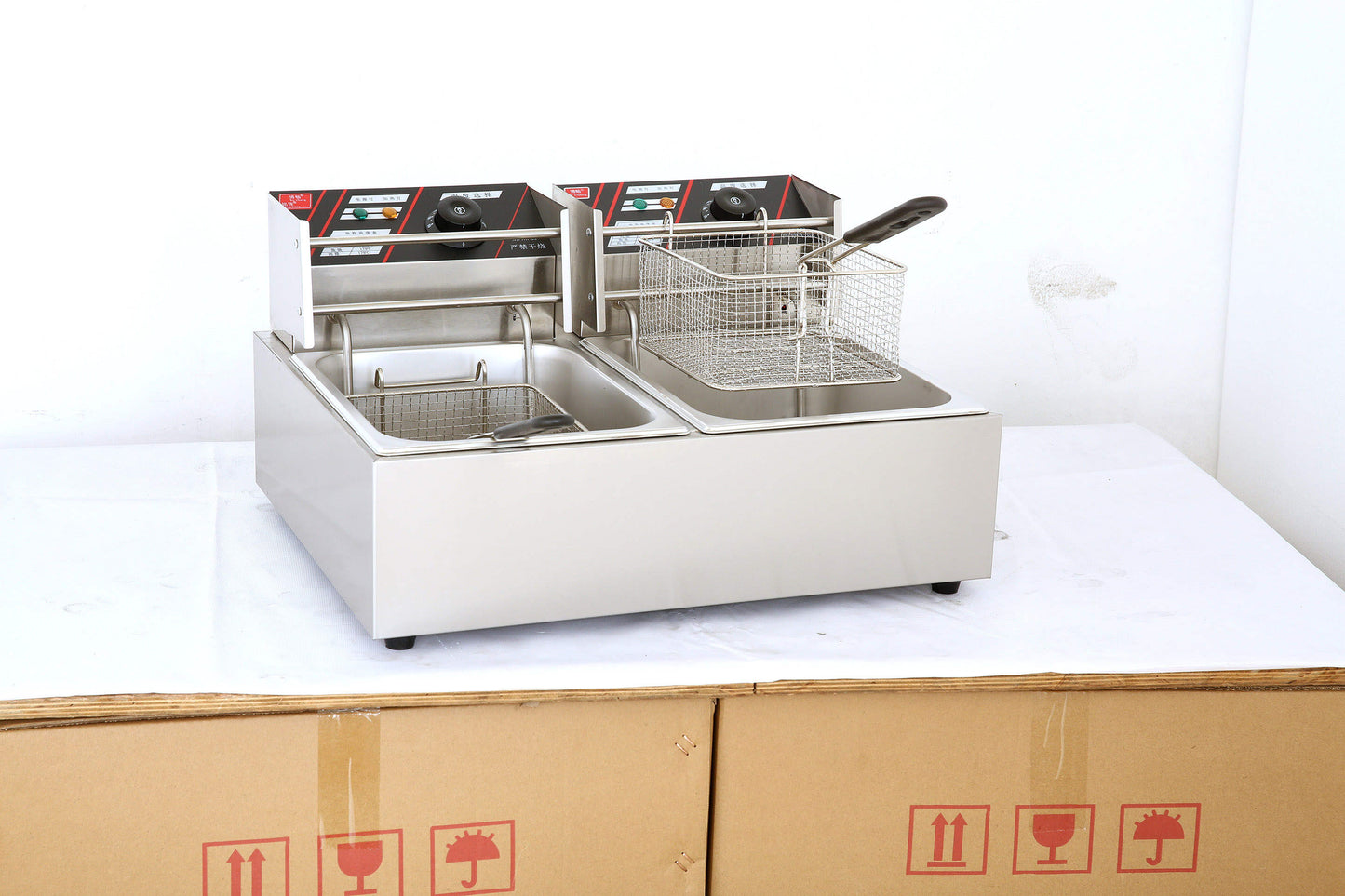 Double Tank Electric Counter Top Fryer (6lt + 6lt)